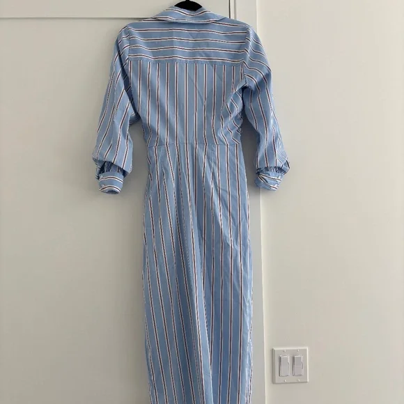 Veronica Beard Afton Striped Wrap Shirtdress - Picture 2 of 4